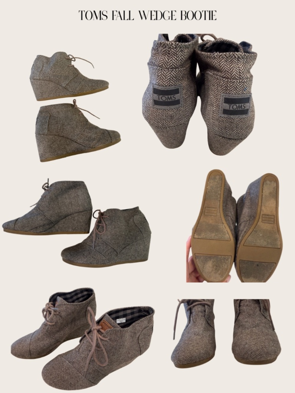 TOMS Desert Wedge Herringbone Women’s Size 8